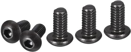 DTGN M2.5-0.45x5mm Button Head Socket Cap Screws - 100Pack - Good for Machine - Carbon Steel Black Oxide - Hex Drive Full Thread Fasteners