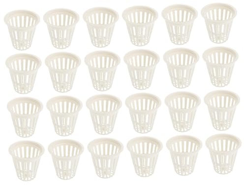 BESPORTBLE Kunststoffbehälter 50 Stück Hydroponischer Pflanzkorb Hydroponische Erdloser Pflanzkorb Netztöpfe Für Hydrokulturen Netztopf Weiß Hydroponik Eimer Korb Recycelter Plastikbehälter