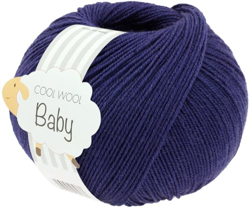 LANA GROSSA Cool Wool Baby | 100% Schurwolle Merino, filzfrei | Handstrickgarn aus 100% Schurwolle (Merino) | 50g Wolle zum Stricken & Häkeln | 220m Garn FB 327