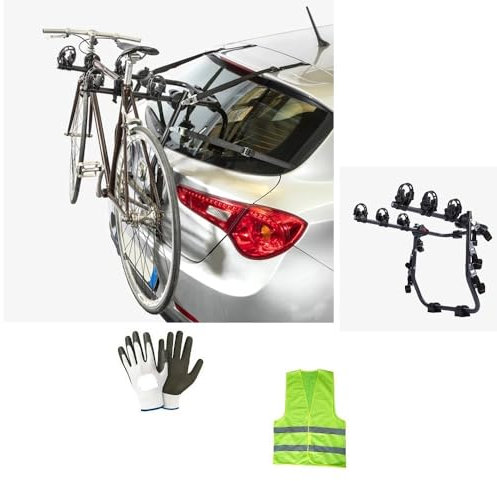 KOMPATIBEL MIT OPEL/Vauxhall Corsa/Vita (D) 3-5P Jahr 06 al 10 X HECKFAHRRADTRÄGER FÜR Auto FAHRRADTRÄGER FÜR DEN Kofferraum UNTERSTÜTZUNG FÜR 3 FAHRRÄDER MAX. 45 KG