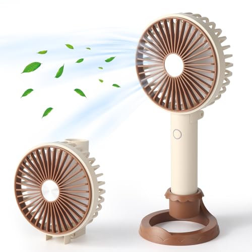 Qilerball Hand Held Fan Rechargeable, Portable Mini Fan with 3 Speeds, USB Rechargeable Foldable Desk Fan for Travel, Camping, Home, Office (Kids, Adults)
