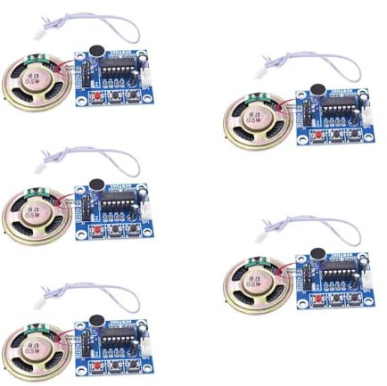 ISD1820 Lot de 5 modules d'enregistrement vocal avec haut-parleur et câble de 0,5 W