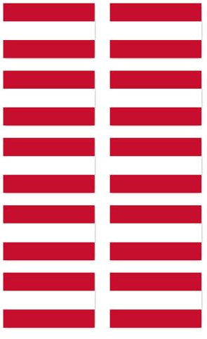 Aufkleber: 50x30 mm, 10 Stück - Flagge - Österreich - AT - für Auto, Koffer, Laptop und mehr