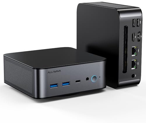 ALLIWAVA H90 Mini PC Intel i7 11390H, 32GB DDR4 512GB NVME SSD Mini Computer, Mini Desktop Computer Support 8K UHD/WiFi 6/BT 5.0/DP/HDMI/RJ45 2.5G