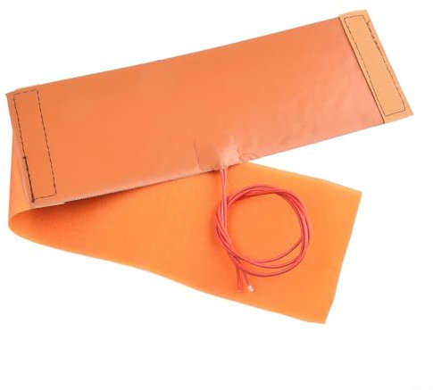Entgoinggo 12 V 240 W Element Silikon Heizung, 10 x 30 cm flexibles Heizkissen Matte Orange für Flaschen Behälter Silikon