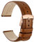 WOCCI 20mm Uhrenarmband für Herren und Damen, Echtes Leder - Top Genarbtes Leder, Schnellverschluss, Rosegoldene Schnalle (Goldbraun)