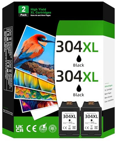 ZENOINK 304XL Druckerpatronen, 304 XL Schwarz kompatibel für HP 304 Druckerpatronen Schwarz, Patronen 304 für HP Envy 5000 5010 5020 5030 5032 5050 Deskjet 2600 2620 2622 2630 3720 3730 3750 3760 3762