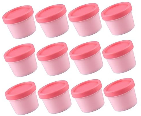 CALLARON 12pièces Pots Cosmétiques Rechargeables Pot Crème Visage Étanches Pour Échantillons Et Voyages Rose