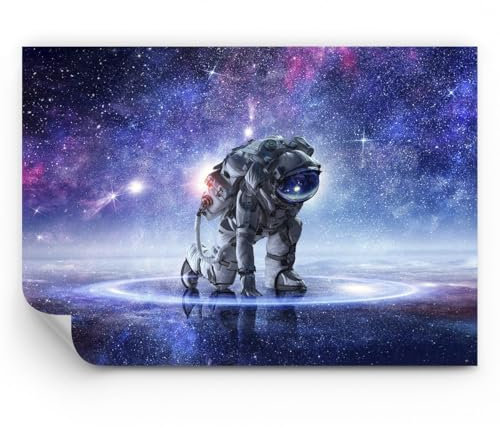 ARTTOR Carta da parati Vinile in TNT Premium Canvas - cosmonauta spazio - 100x70 cm - Fotomurali Decorazione Murale Moderna Poster gigante XXL Decorazione da Muro Camera da letto - WF3AA100x70-3985