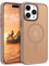YINLAI für iPhone 15 Pro Max Hülle Beige Kompatibel mit MagSafe,Handyhülle Magnetische Translucent Matte Stoßfest Kratzfest Rückseite Cover Case Schutzhülle für iPhone 15 Pro Max 6.7,Braun/Khaki