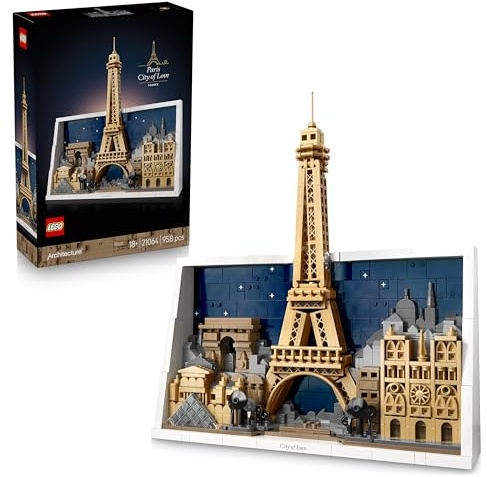 LEGO Architecture Parigi – La Città dell’Amore - Modellino da Costruire per Adulti Fai da Te - Decorazione per Casa o da Parete 3D con Paesaggio Parigino tra cui la Torre Eiffel - Idea Regalo - 21064