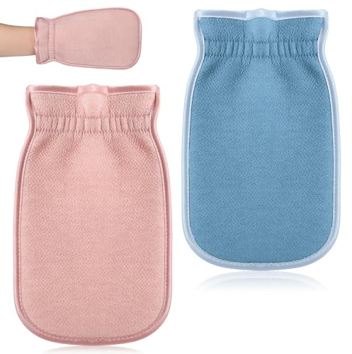 2 Pcs Sand Wipe Off Mitts, Sand Remover for Beach Sands Remover Cleaner Mitts for Beaches Activities Volleyball Sandboxes Beaches Essentials Must Haves (Pink, Blue)