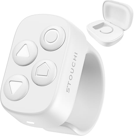 Télécommande Stouchi pour Kobo, Tourne-Page sans Pince avec Boîtier de Charge, Mains Libres Compatible Clara BW/Libra Colour/Clara Colour/Elipsa 2E/Clara 2E/Libra 2/Sage - Blanc