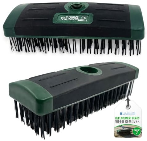Weed Remover Tool Wire Brush Scraper Set with Metal Broom & Weed Removal Head - Remove Weed & Moss (2 Large Brush Heads Only)