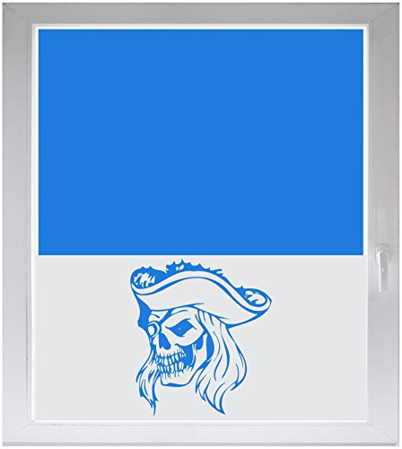 INDIGOS UG - Fensterfolie Blickdicht Pirat- 1200 mm Länge - 500 mm Höhe Viereck - Sonnenschutzfolie Fenster - Sichtschutzfolie Bad, Küche, Fenster, Scheibe