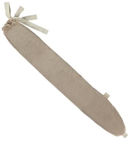 YuYu. Das Original. 4-6 Stunden warm. Die umweltfreundliche, lange Wärmflasche mit dem praktischen Riemen zum umbinden | Luxus Fleece Bezug, Farbe: Taupe | Mit 81cm extra lang