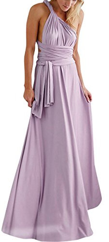 Transformer Multi-Way-Bandage-Kleid für Damen, wandelbar, Brautjungfernkleid, Flieder, Mittel