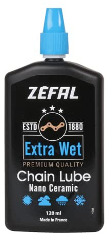 ZEFAL Extra Wet Lube 120 ML-Lubrifiant céramique Premium chaîne vélo-Très Longue durabilité Cyclisme Mixte Adulte, Noir-Bleu, 120 ML