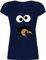 T-Shirt Damen V Ausschnitt - Karneval & Fasching - Keks Monster I Krümelmonster I Cookie Monster Fastnacht I Fasnacht I Fasnet - L - Dunkelblau - Faschings-t-Shirt faschingsshirt Faschings Auge