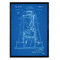 Nacnic Poster Patent Kaffeemaschine. Blatt mit altem Design-Patent A3-Format mit blauem Hintergrund