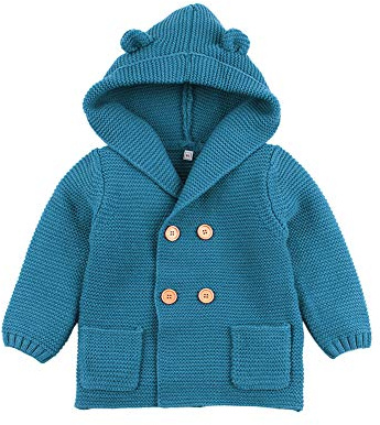 Cardigan bébé Manteaux à Capuchon garçons Filles tricoté Vestes Pull Chaud vêtements d'extérieur