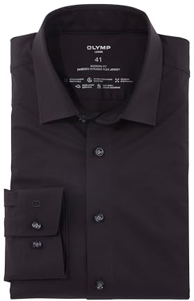 OLYMP Herren Businesshemd Langarm Luxor.24.Seven,Single Jersey,modern fit,New Kent,schwarz 68,37