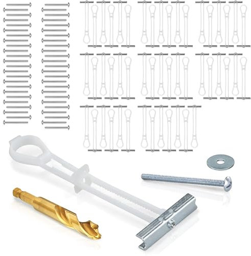 CondoMounts EDA1452 UNIVERSAL Wall Mounting Anchors | Steel Stud | NO Stud | Metal Stud Anchors | TV Mount Metal Studs | Holds 90lbs | Includes 50 Elephant Anchor Set & 1 Titanium Drill Bit