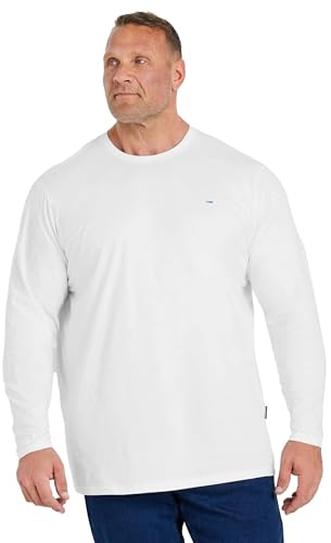 BadRhino Big & Tall Core Long Sleeve T-Shirt - Men's - Plus Size Curve White