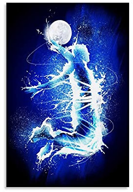 RSZHHL Volleyball Abstraktes Gemälde Sport Poster Dekoration Gemälde Schlafzimmer Wandkunst Leinwand Wohnzimmer Poster Arbeitszimmer Druck Gemälde 60 x 90 cm