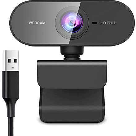 Sundeau Webcam con microfono, Webcam HD autofocus 1080p con protezione della privacy e treppiede, Webcam USB Plug and Play per Youtube, videochiamate, Apprendimento, conferenze, Giochi