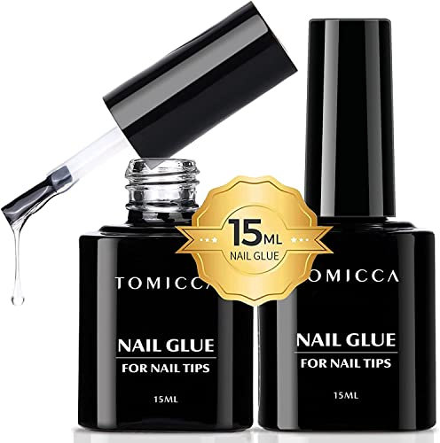 Tomicca Gel Nail Set, 4 in 1 UV Gel Nail Glue for False Nails, Cure with UV/LED Lamp