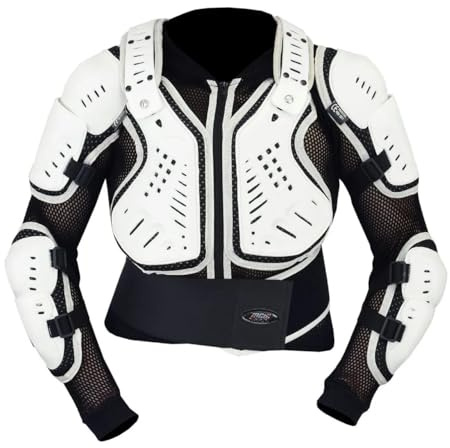Kids Children White Body Armour Motocross Jacket Chest Spine Protection