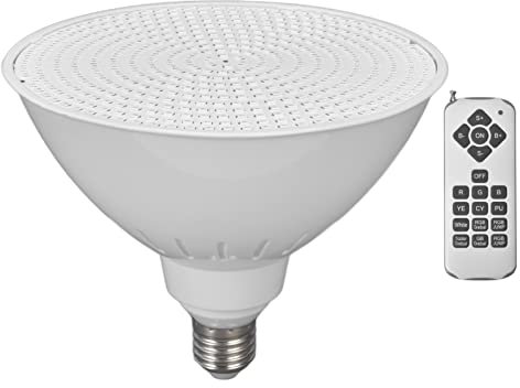 Restokki Lampe de Piscine Couleur LED, Ampoule de Piscine E26 RGB avec télécommande 12V 40W Lampe de Piscine, avec Fonction mémoire