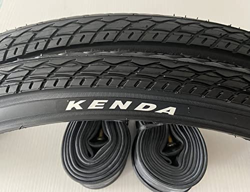 2 COPERTONI NERI KENDA 26 X 1.75 (47-559) + CAMERE D'ARIA PNEUMATICI STRADALI PER MTB MOUNTAIN BIKE BICICLETTA SLICK