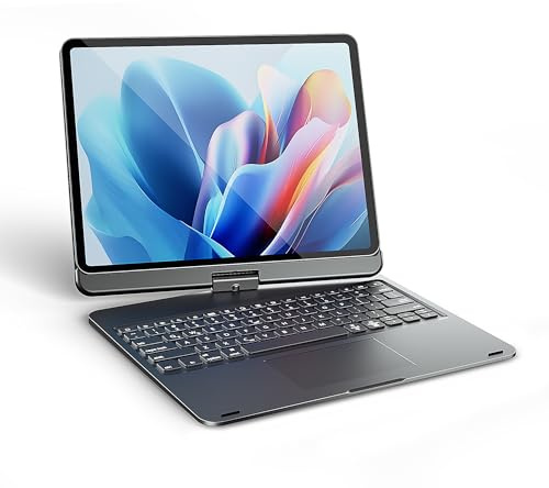 iPad Pro 12.9 Hülle mit Tastatur, magnetische Tastaturhülle für iPad Pro 12.9 Zoll (2022 6., 2021 5., 4. und 3. Generation), einfach zu bedienen, Multi-Touch-Trackpad, 360° drehbar atable