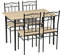 DORAFAIR Esszimmer-Set mit Esstisch und 4 Stühlen, Esstisch und Stuhl aus Buchenholz Maserung, Schwarze Metallbeine
