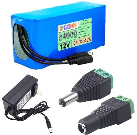 FREEDOH Batterie au Lithium DC 12V, Batterie Li-ION Rechargeable 10AH 12Ah 15AH 20AH 30AH puissante Batterie au Lithium polymère Portable, adaptée aux équipements d'alimentation 12V,12v 24ah