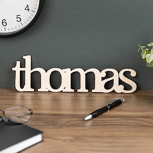 Wanapix | Nombres de Madera Personalizados | Nombres Decorativos Personalizables | Decoración Habitación/Hogar | Regalo Original Boda/Bautizo | Madera de Chopo | 30 cm