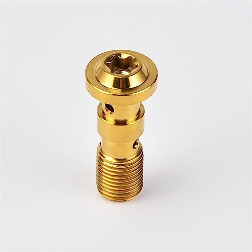 WOLWES Boulons Corps écrous Moto M10X1.0X29 Moto Alliage de Titane Double Banjo Boulon étrier de Frein maître-Cylindre vis Titane Alliage Boulon T40 Bride tête (Color : 2)