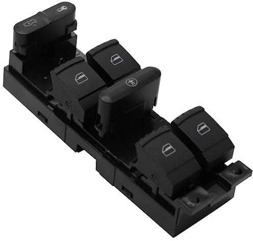 MCamooer Botonera Elevalunas para golf 4 Leon 1 Toledo 1J4 959 857D Mando Elevalunas Interruptor Eléctrico Ventanillas compatible con Jetta Passat B5 1J4959857D Delantera Izquierda (10 Pines)
