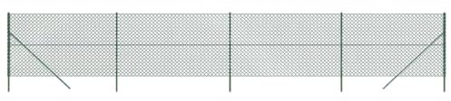 vidaXL Galvanised Steel Chain Link Fence with PVC Coating for Outdoor Use - Versatile Property Barrier and Animal Enclosure, Green