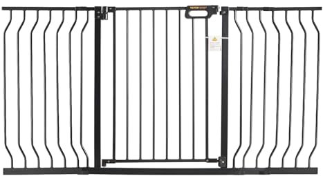 VEVOR Extra Wide Baby Gate, 29.5-57.8, 30 High, Auto Close Child & Pet Security Gate with Pressure & Wall Mount Kits, Black