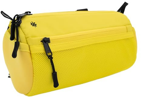 Lumiere & Co. Bike Handlebar Bag - Durable, Multiple-Size Options and Multi-Color Options -Dual Elastic Straps, Clips and Hook-and-Loop Attachments (Large, Yellow)