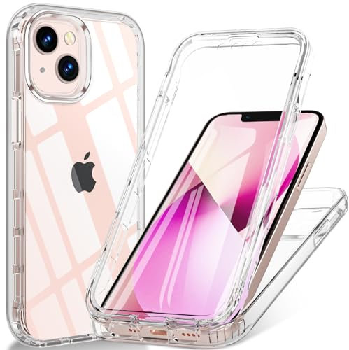 BESINPO Case for iPhone 13 mini, 360° Full Body [with Built-in Screen Protector] Touch Sensitive,Shockproof Military Grade Drop TPU Bumper Phone Case Transparent for iPhone 13 mini 5.4(Clear)