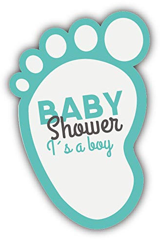 WildeBabsKLBT 11cm Hochwertiger Premium Auto-Aufkleber Sticker Decal Autoaufkleber Klebefolie Fußabdruck Baby Dusche Es ist EIN Junge H2020