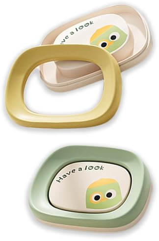 Rhys 2 StüCk Seifenschale,Seifenschale Mit Ablauf,Seifenhalter Double Layer Draining Soap Box für Badezimmer,Badezimmer, Reisen, Camping KüChe(Gelb GrüN)