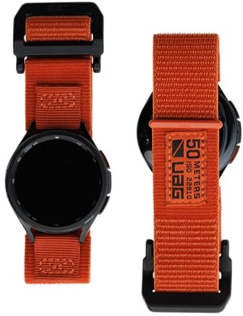URBAN ARMOR GEAR Active Strap Bracelet Samsung Galaxy Watch6 44/40mm, Watch6 Classic 47/43mm, Watch5 Pro 45mm, Watch4 44/40mm, Watch4 Classic 46/42mm (bracelet de remplacement en nylon) rust (marron)