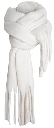 YCBMINGCAN Écharpe tissée en tricot pour femme avec motif à carreaux colorés et longues franges épaisses, écharpe chaude d'hiver bleue pour femme, A-beige., taille unique