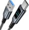 USB C Kabel 2M 3.1A Schnellladekabel USB C, QC 3.0 & USB 3.0 5Gbps Datenrate with LED Display, Kompatibel mit iPhone 15/15 Pro, MacBook Pro/Air, iPad Pro/Air, Samsung Galaxy S23 S22