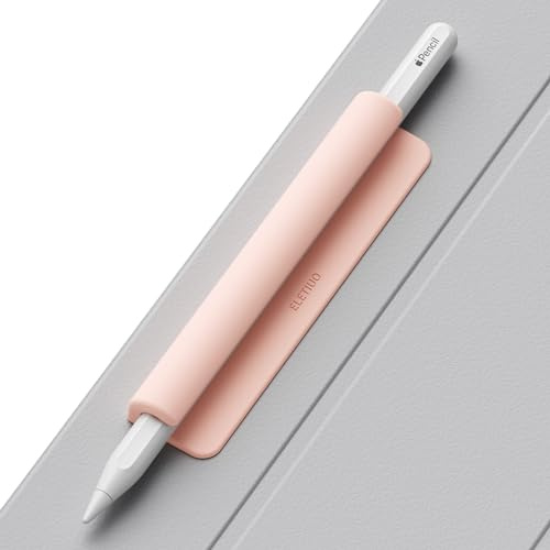 ELETIUO Silikon-Stiftehalter, kompatibel mit Apple Pencil (USB-C), Apple Pencil 1. / 2. Generation, stark haftend an iPad-Hülle für Stylus-Stifte und die meisten Stifte, Rosa